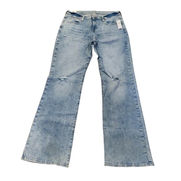 𝅺TEEN Gap low rise vintage Distressed  boot cut jeans Tween size 20 NWOT - Picture 1 of 4